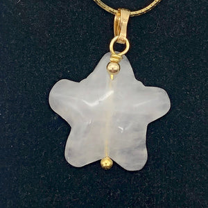 Rose Quartz Starfish Pendant Necklace | Semi Precious Stone | 14k gf Pendant - PremiumBead Alternate Image 3