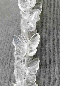Fluttering 2 Hand Carved Quartz Butterfly Beads | 21x18x5mm | Clear - PremiumBead Alternate Image 8