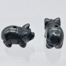 Load image into Gallery viewer, Oink 2 Carved Hematite Pig Beads | 21x13x9.5mm | Silvery Grey - PremiumBead Alternate Image 2
