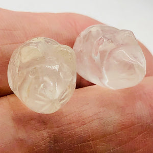 Cute Quartz Carved Mouse Beads | 19x11x11 mm | Clear