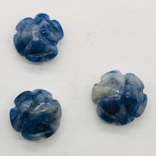 Load image into Gallery viewer, Charm 3 Hand Carved Blue Sodalite Rose Beads 10180P
