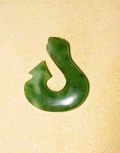 Hand Carved Genuine Jade Maori 34x30mm Fishhook Pendant Bead 5719F - PremiumBead Alternate Image 3