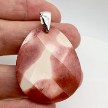 Load image into Gallery viewer, Lava Lamp Natural Faceted Mookaite Sterling Silver Pendant | 45x35x8mm | Red | - PremiumBead Alternate Image 7
