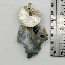 Load image into Gallery viewer, Jasper Sterling Silver Leaf | 2 1/2&quot; Long | Gray/Black | 1 Pendant
