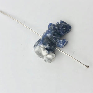 Adorable Sodalite Carved Blue Rhino Figurine Worry Stone | 20x13x8mm | Blue White - PremiumBead Alternate Image 7