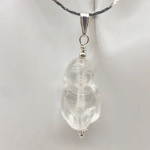 Load image into Gallery viewer, Hand Carved Quartz Female Laughing Buddha Pendant with Silver Findings | 1 3/4&quot; - PremiumBead Primary Image 1
