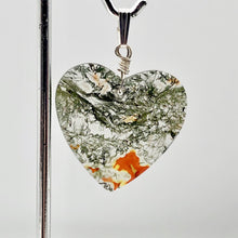 Load image into Gallery viewer, Limbcast Agate Agate Valentine Heart Silver Pendant | 28x28x2mm | Moss Green | - PremiumBead Alternate Image 2
