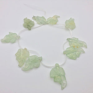 Carved Green Prehnite Leaf Briolette Bead Strand 109886D - PremiumBead Alternate Image 2