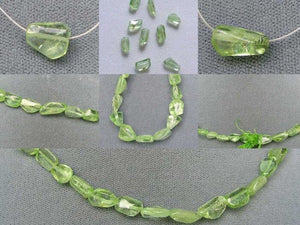 Designer Mint Green Peridot Nugget Bead Strand | 7x3x7-8x4.5x10-5x3x11mm |