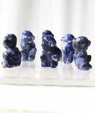Load image into Gallery viewer, Adorable 2 Carved Sodalite Monkey Beads | 20.5x12x11mm | Blue white - PremiumBead Alternate Image 2
