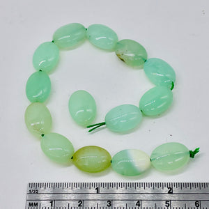 Opal, Peruvian Flat Oval | 20x15x7mm | Green | 14 Bead Half-Strand |