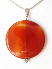 Load image into Gallery viewer, Natural Carnelian Agate &amp; Silver Pendant 3553C - PremiumBead Alternate Image 3
