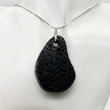Load image into Gallery viewer, Meteorite Carved Sterling Silver Pendant | 1 Pendant | Black | 2 1/2&quot; Long |
