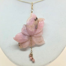 Load image into Gallery viewer, Hand Carved Pink Peruvian Opal Flower Pendant! 100cts! 509862I - PremiumBead Primary Image 1
