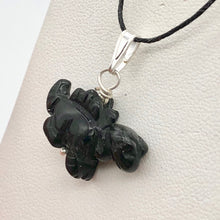 Load image into Gallery viewer, Obsidian Dinosaur Pendant Stegosaurus and Sterling Silver Pendant 509258OBS | 21x11x8mm (Stegosaurus), 7.0mm (Bail Opening), 7/8&quot; (Long) | Black - PremiumBead Alternate Image 2
