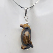 Load image into Gallery viewer, March of The Penguins Tigereye Sterling Silver Pendant | 1 3/8&quot; Long | Bronze | - PremiumBead Alternate Image 2

