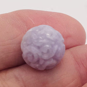 Jade AAA Carved Round Bead | 16mm | Lavender | 1 Bead |