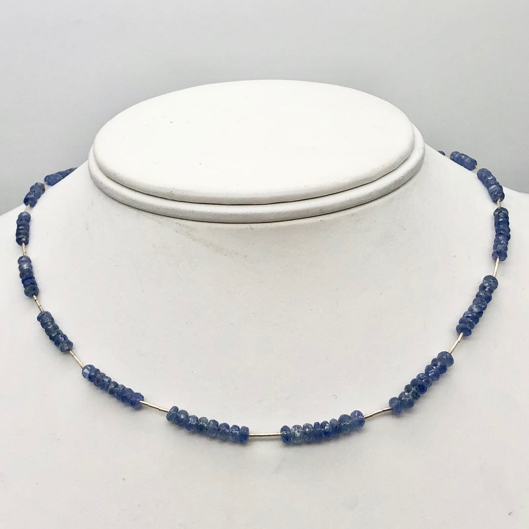 41cts Genuine Untreated Blue Sapphire & Sterling Silver Necklace 203285 - PremiumBead Primary Image 1