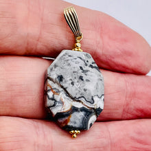 Load image into Gallery viewer, Picasso Jasper 14K Gold Filled Drop/Dangle | 1 3/4&quot; Long | Gray/Black| 1 Pendant
