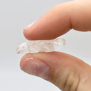 2 Carved Ice Crystal Quartz Lizard Beads | 25x14x7mm | Clear - PremiumBead Alternate Image 6