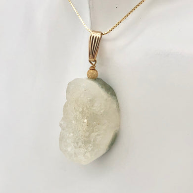 Crystal Fields Ocean Jasper Oval Druzy & 14k Gold Filled Pendant, 1 7/8