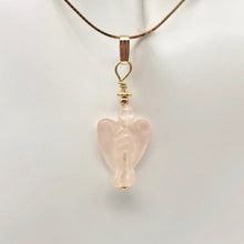 Load image into Gallery viewer, On the Wings of Angels Rose Quartz 14K Gold Filled 1.5&quot; Long Pendant 509284RQG - PremiumBead Primary Image 1
