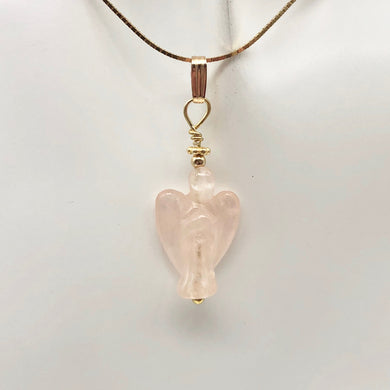 On the Wings of Angels Rose Quartz 14K Gold Filled 1.5