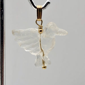Quartz Dove Pendant Necklace|Semi Precious Stone Jewelry|14kgf Pendant - PremiumBead Alternate Image 4