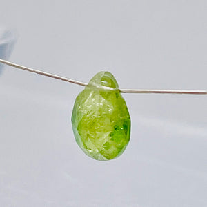 Garnet Grossular Flat Faceted Briolette Pendant Bead | 8x6x4mm(1.4ct) |Green| 1