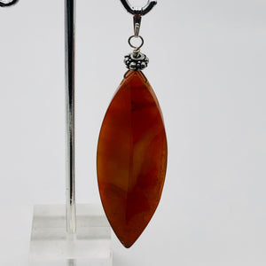 Sardonyx Sterling Silver Marquis Briolette Pendant | 2 3/4" Long | Red | 1 ea |