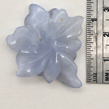 Load image into Gallery viewer, 35.5cts Exquisitely Hand Carved Blue Chalcedony Flower Pendant Bead - PremiumBead Alternate Image 4
