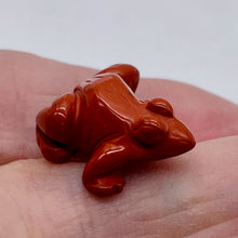 Load image into Gallery viewer, Stone Charming Carved Brecciated Jasper Frog Figurine | 22x12.5x9mm | Red
