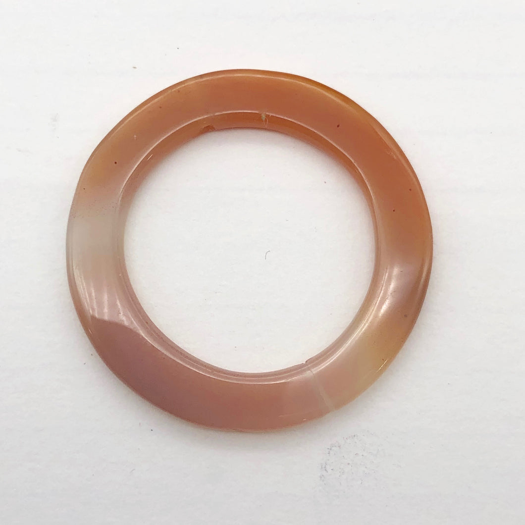 Carnelian Agate Picture Frame Bead | 37x3.5mm | Orange | 23mm opening