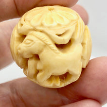 Load image into Gallery viewer, Chinese Zodiac Year of the Horse Waterbuffalo Bone Bead | 30mm| Cream| 1 Bead | - PremiumBead Alternate Image 3
