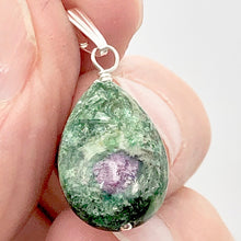 Load image into Gallery viewer, Rare Ruby Fuchsite Teardrop Shaped Sterling Silver Pendant | 1&quot; Long
