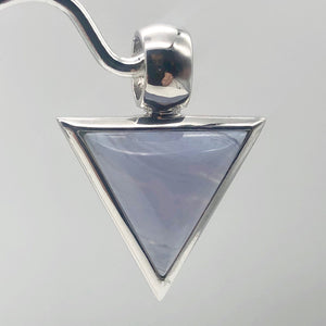 Semi Precious Stone Jewelry Blue Lace Agate Pendant Necklace in Sterling Silver - PremiumBead Alternate Image 4