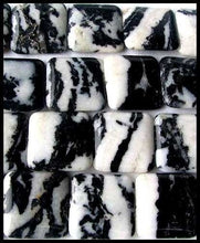 Load image into Gallery viewer, Hot 1 Black &amp; White Zebra Agate Square Bead 008613 - PremiumBead Primary Image 1

