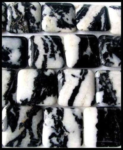 Hot 1 Black & White Zebra Agate Square Bead 008613 - PremiumBead Primary Image 1