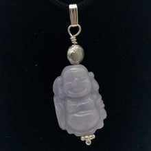 Load image into Gallery viewer, Hand Carved Lavender Jade Buddha Pendant with Silver Findings | 1 5/8&quot; Long - PremiumBead Alternate Image 2
