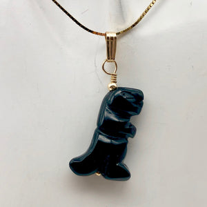 Black Obsidian T- Rex Pendant Necklace|Semi Precious Jewelry| 14k gf Pendant | - PremiumBead Alternate Image 12