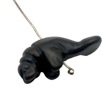 Load image into Gallery viewer, Hand Carved Hematite Manatee Figurine | 27x11x12mm | Gray/Black
