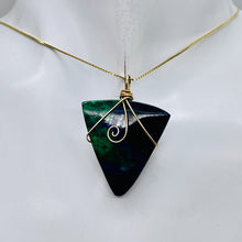 Load image into Gallery viewer, Bloodstone 14K Gold Filled Wire Wrapped Trilliant Gem | 1 1/2&quot; Long | Red Green|
