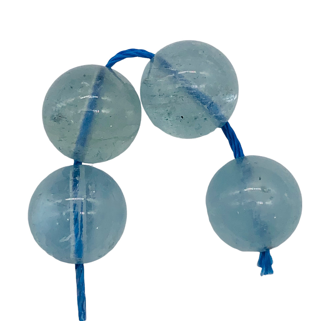 Aquamarine Parcel Round | 11 mm | Aqua | 4 Beads |