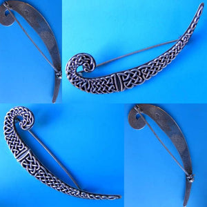Intricate! Celtic Sterling Silver Knot Brooch Pin | 2 1/2" Long |