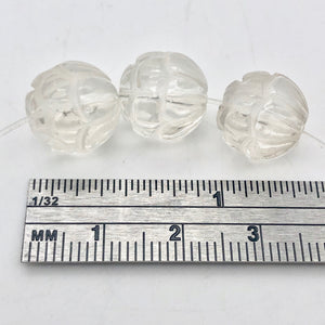 Rare! 3 Hand Carved Quartz Lotus 12mm Beads - PremiumBead Alternate Image 3