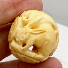 Load image into Gallery viewer, Chinese Zodiac Year of the Rabbit WaterBuffalo Bone Bead| 30mm| Cream| 1 Bead | - PremiumBead Primary Image 1
