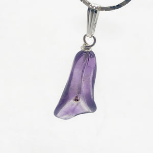 Amethyst Sterling Silver Flower Pendant | 1 1/4" Long | Purple | 1 Pendant |