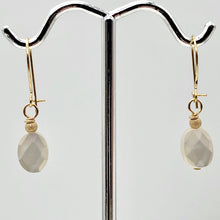 Load image into Gallery viewer, Faceted Tahitian MoP Shell 14K Gold Filled Earrings with Gold Bead |1 Inch Drop|
