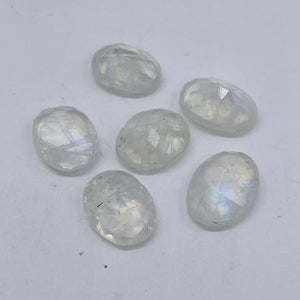 Moonstone Faceted Oval Beads | 12x8x5 to 10x8x5mm | Rainbow | 6 Bead |