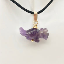Load image into Gallery viewer, Purple Dinosaur Pendant Amethyst Triceratops 14K Gold-Filled Pendant 509303AMG - PremiumBead Primary Image 1
